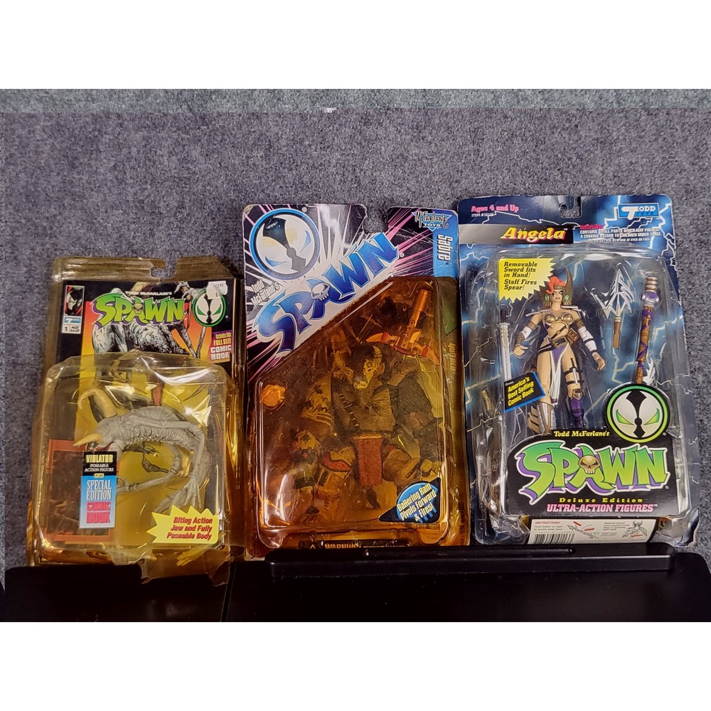 VTG 90S Todd‎ McFarlane Spawn Action Figures Violator Sabre Angela Original